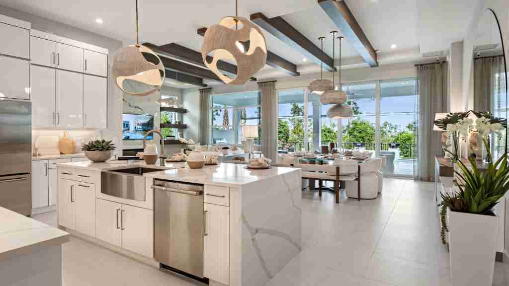 Paige Model ambiance by kolter homes, kitchen, dining, great room, touravenir